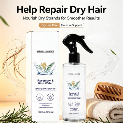 Rosemary & Rice Water Hair Spray Nourishing Hair Roots Repair Dry Hair Improving Smoothness Fragrance Soothing Hair Care Spray