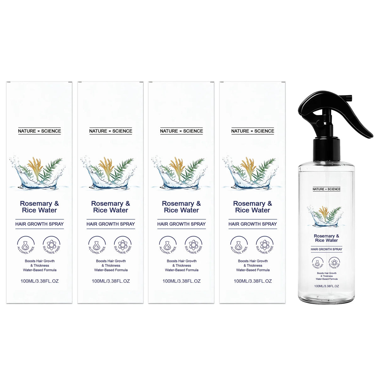 Rosemary & Rice Water Hair Spray Nourishing Hair Roots Repair Dry Hair Improving Smoothness Fragrance Soothing Hair Care Spray
